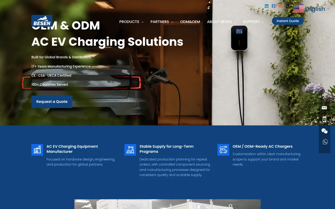 Homepage of besen-group.com (BESEN), screenshot captured 19 October 2026