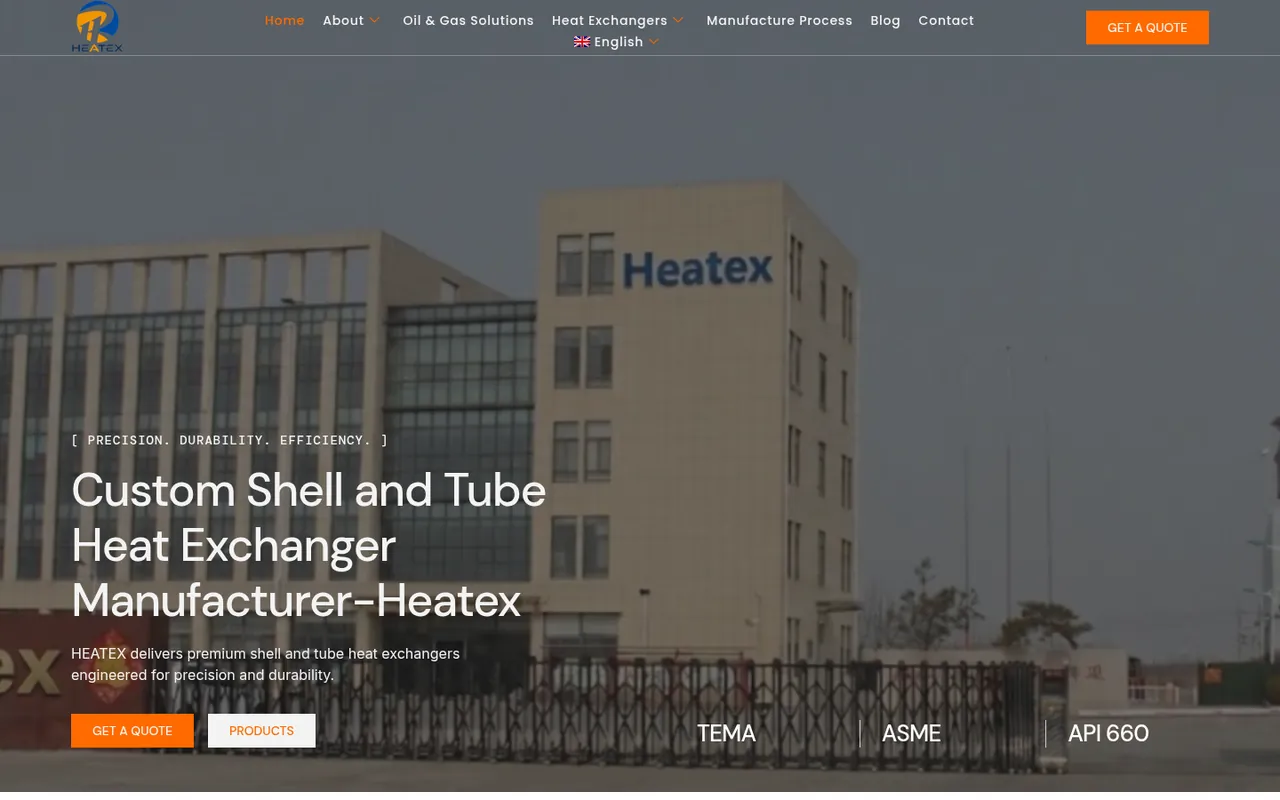 Homepage of heatexoil.com (Heatex), screenshot captured 19 October 2026